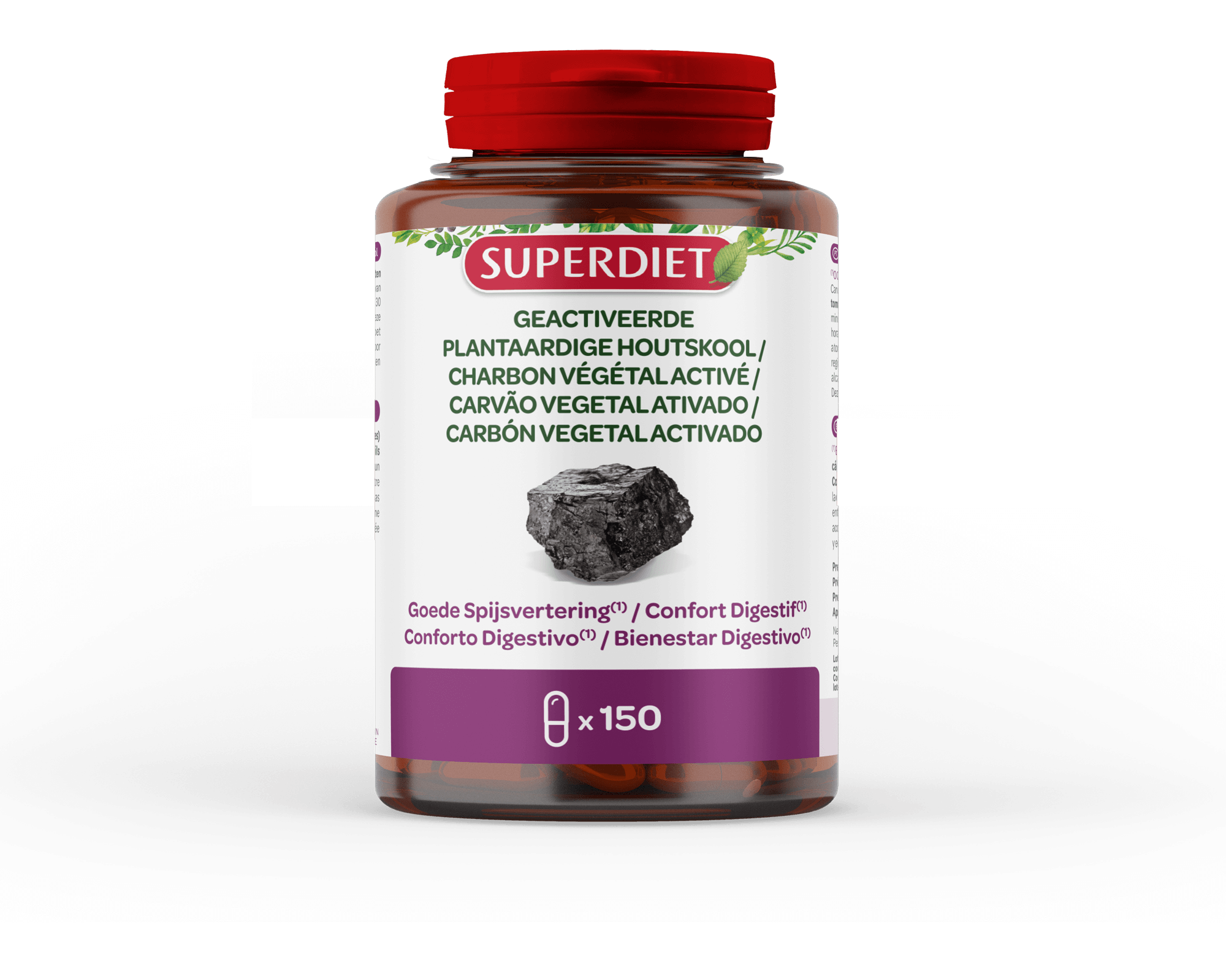 Super Diet Plantaardige houtskool 150capsules  PL 483/215